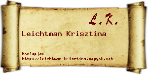 Leichtman Krisztina névjegykártya